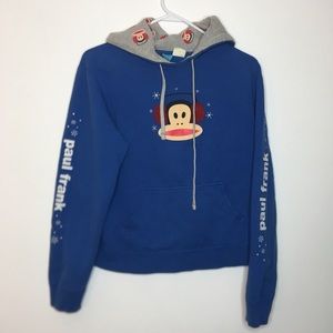 Paul Franke Vintage Hoodie Blue Snowflakes Large